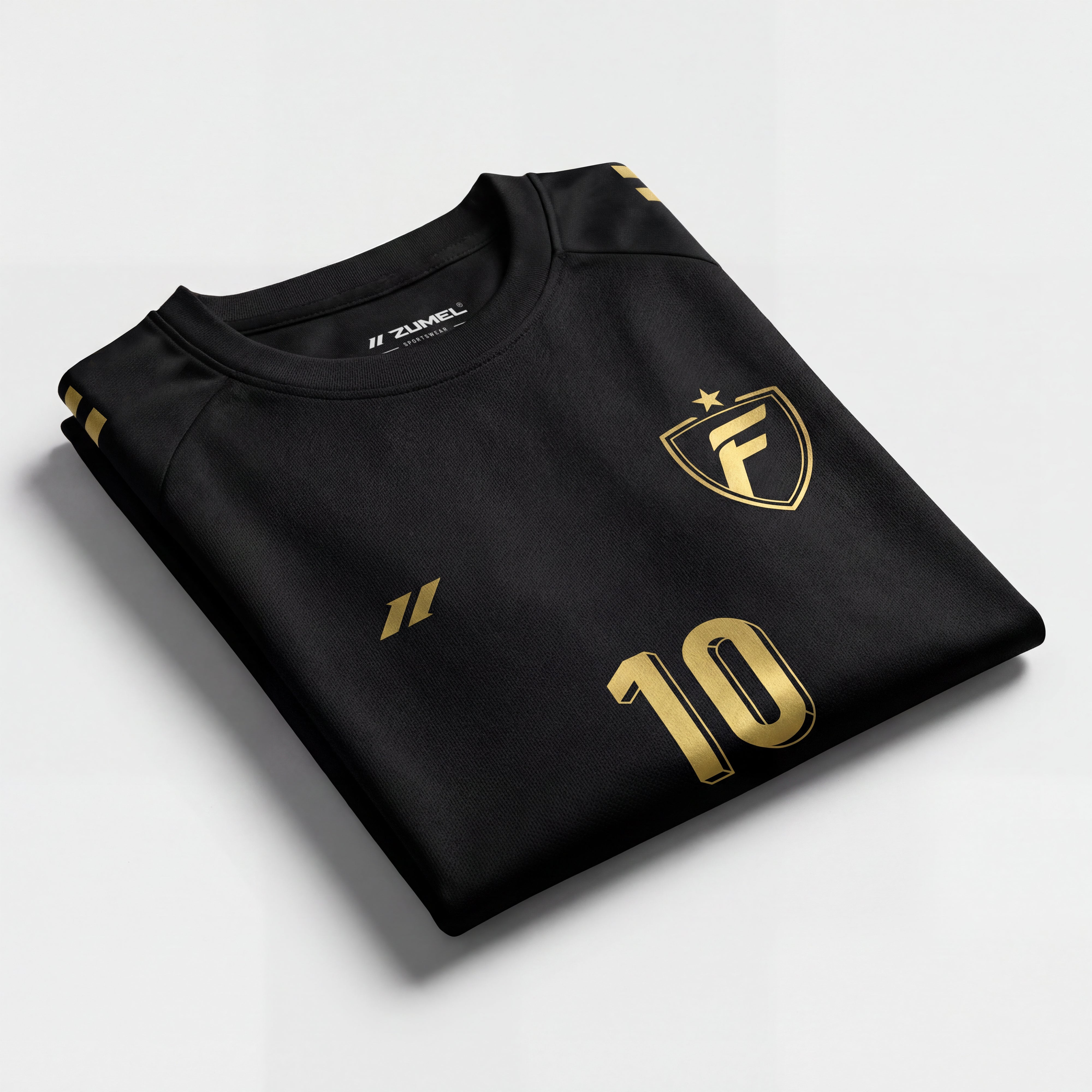 Ensemble de football enfant personnalisé noir et or