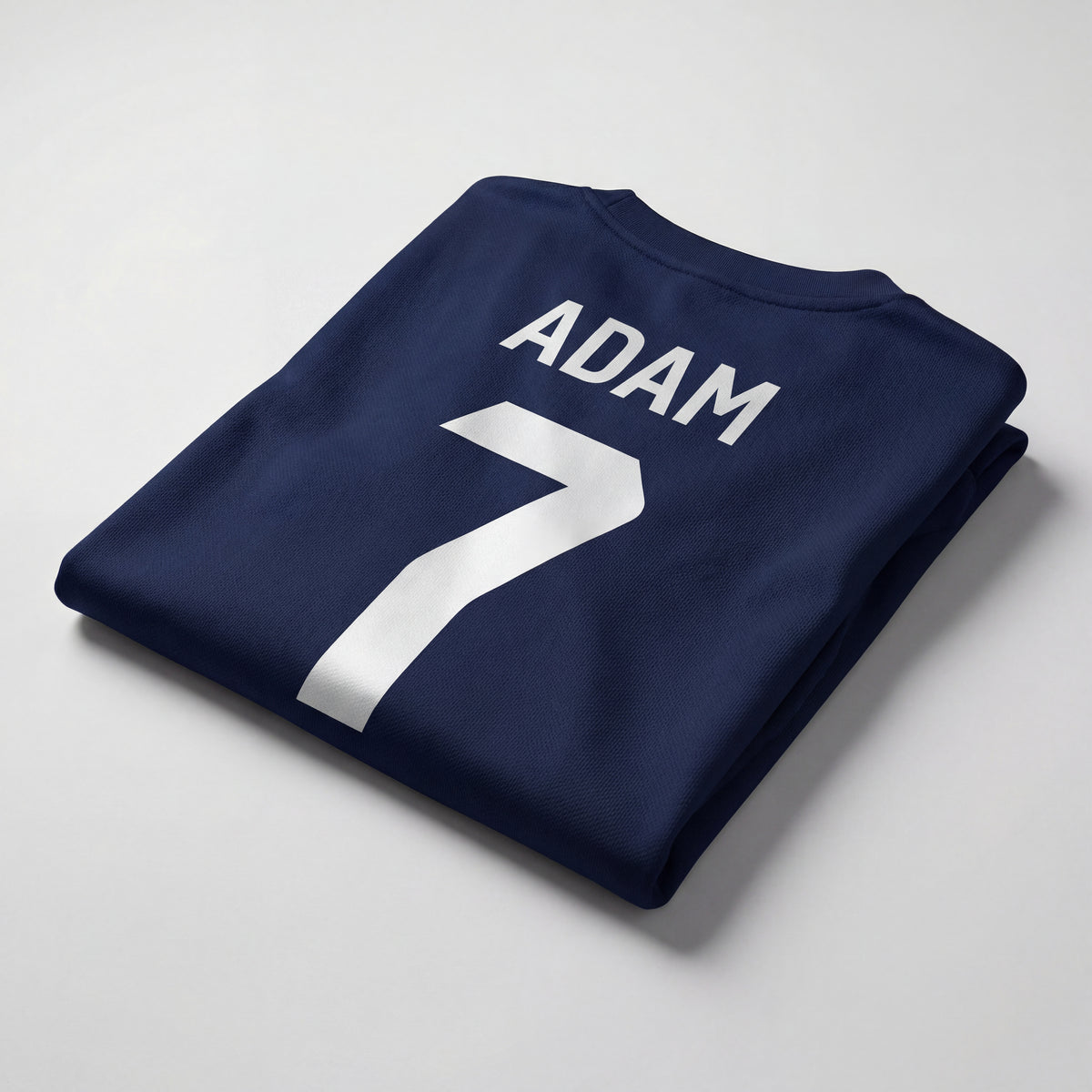Maillot de football enfant bleu marine personnalisé avec prénom et numéro
