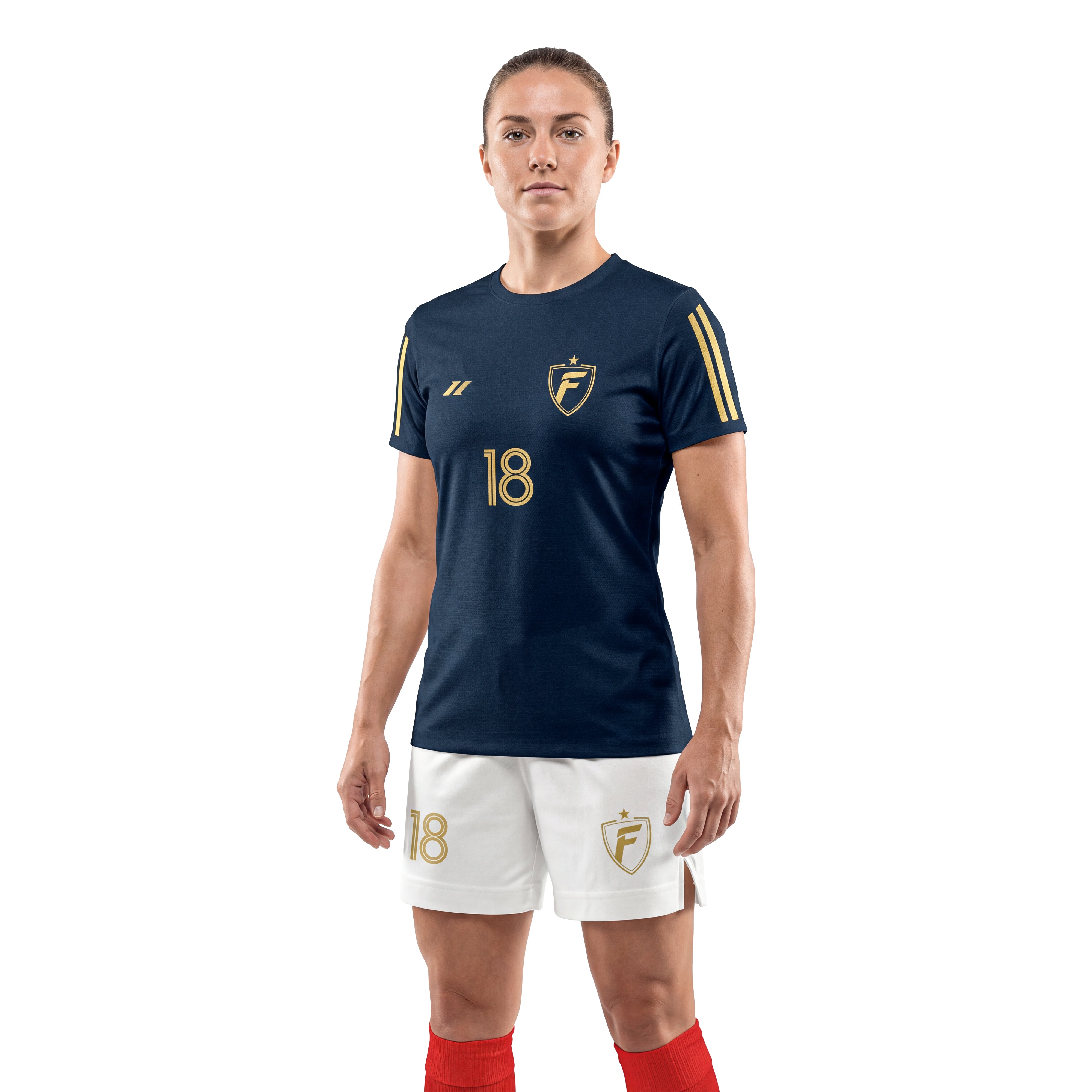 Maillot de football femme personnalisé bleu marine