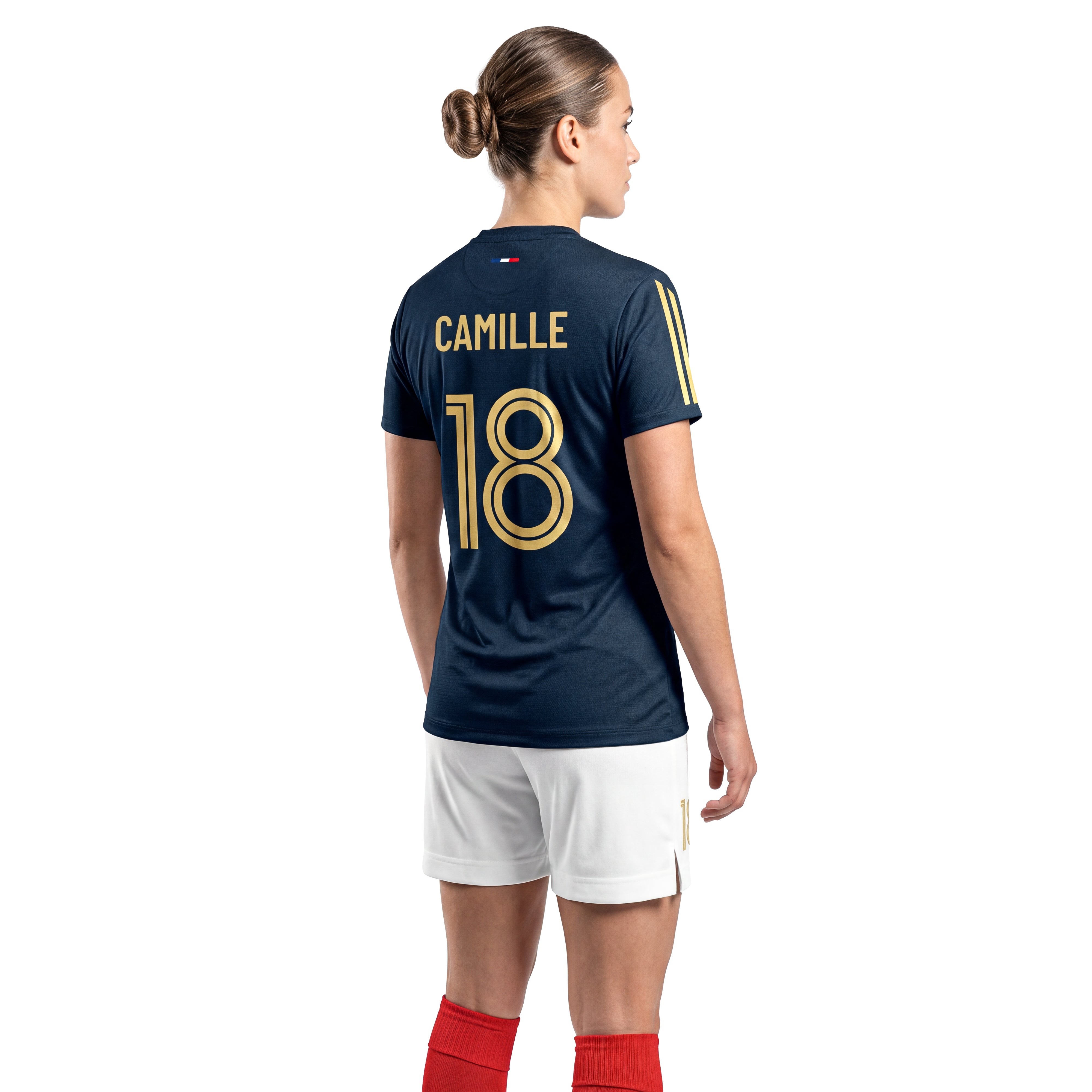 Maillot de football femme personnalisé bleu marine