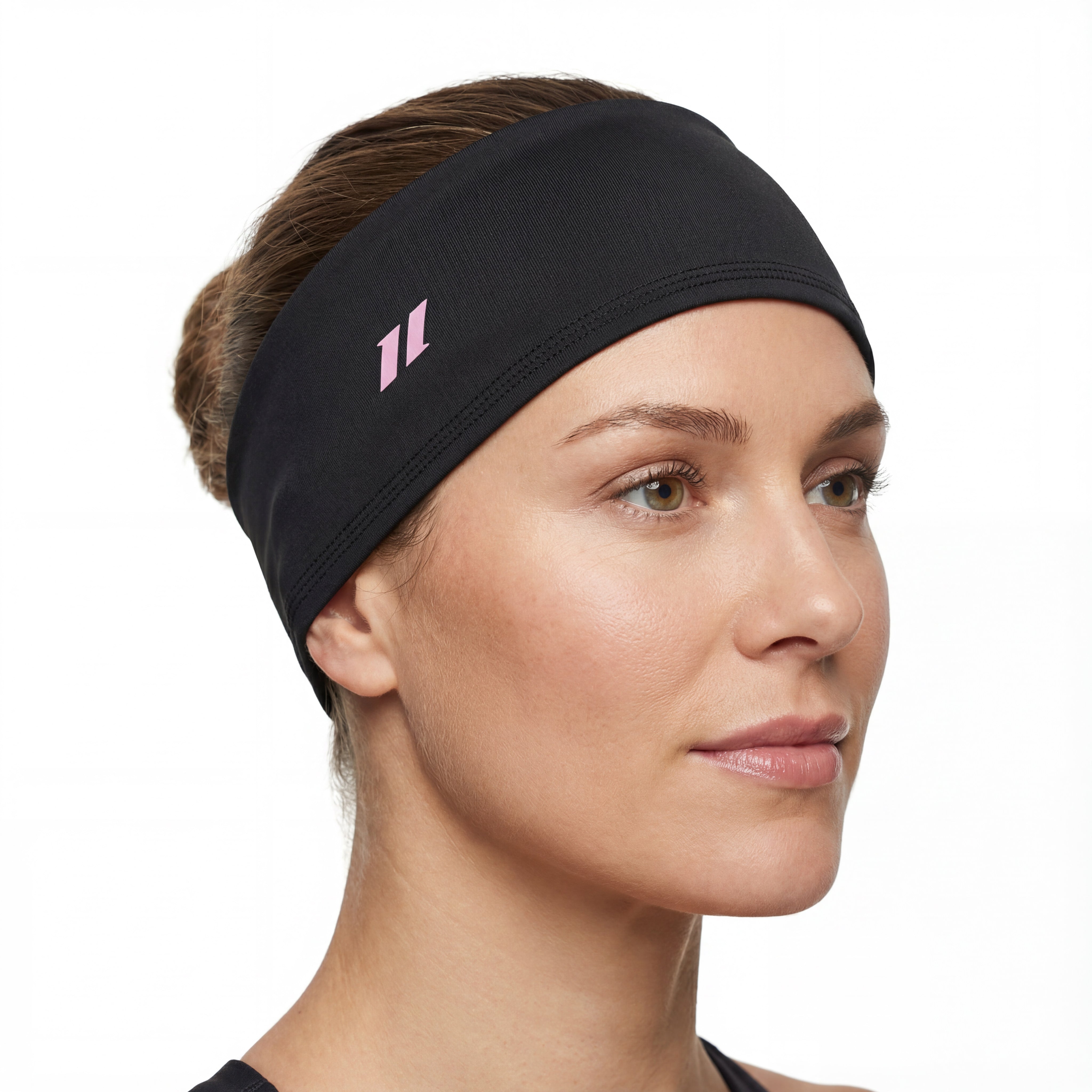 Bandeau de sport noir et rose pour femme