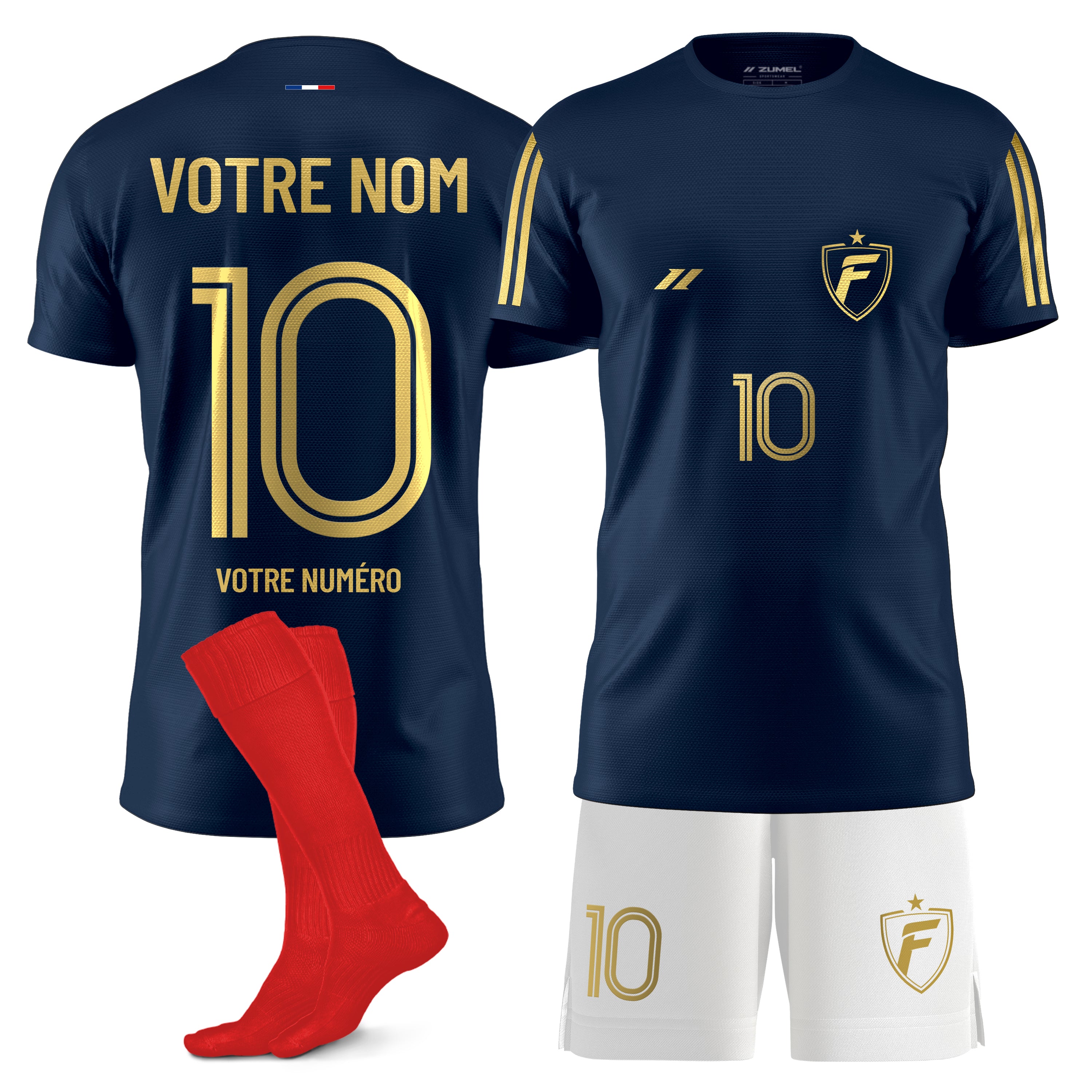 Ensemble de football homme personnalisé bleu marine