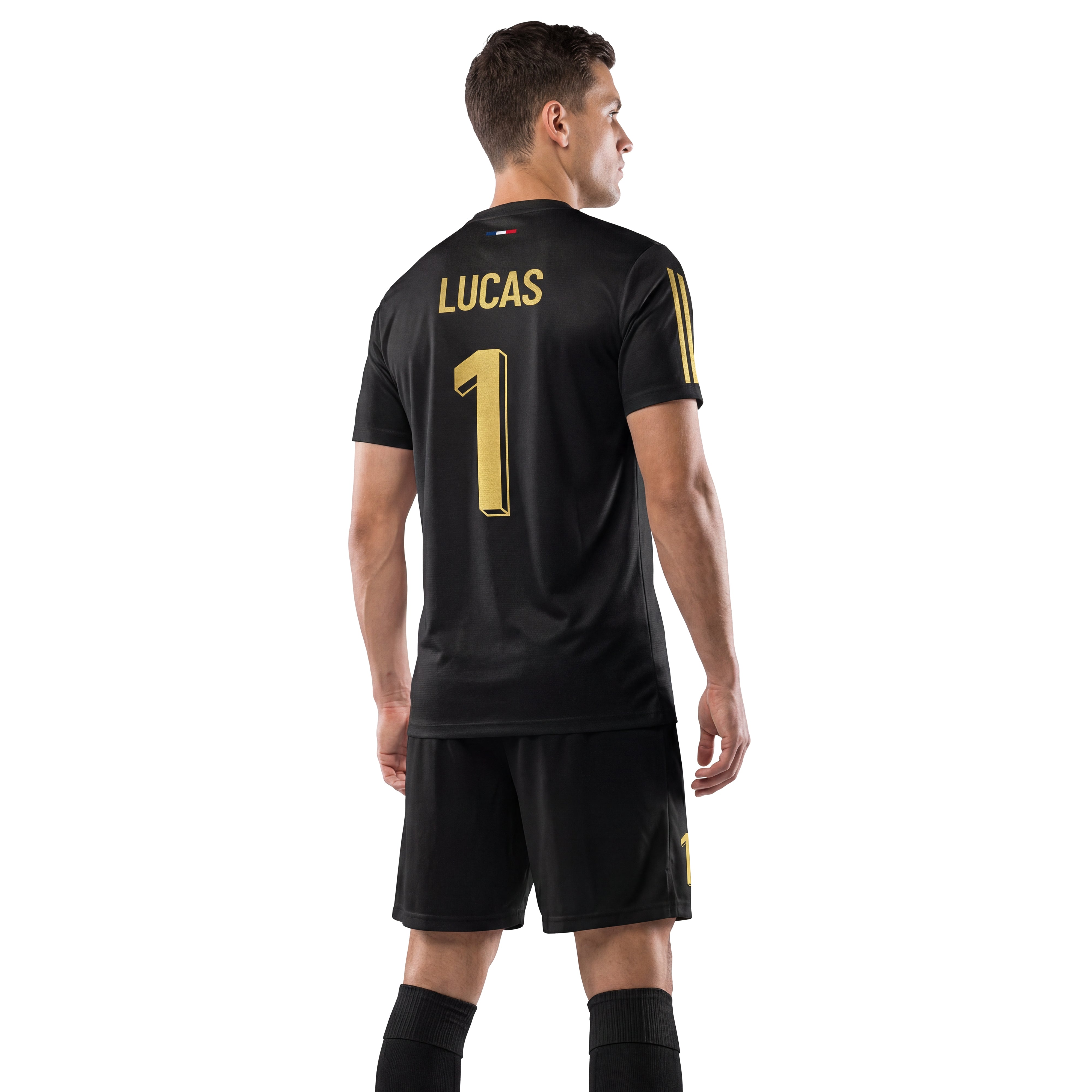Maillot de football homme personnalisé noir