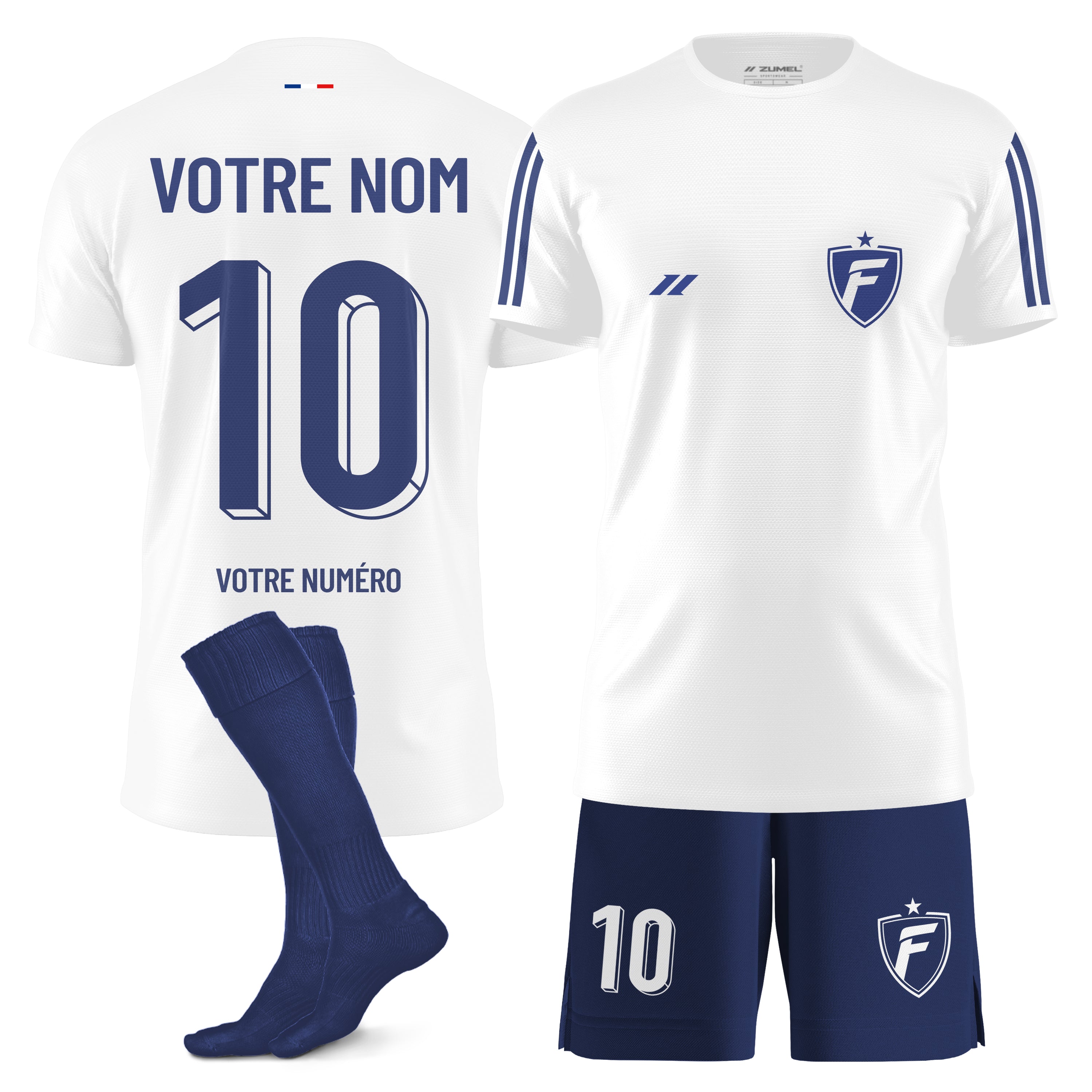 Maillot de football homme personnalisé avec prénom et numéro