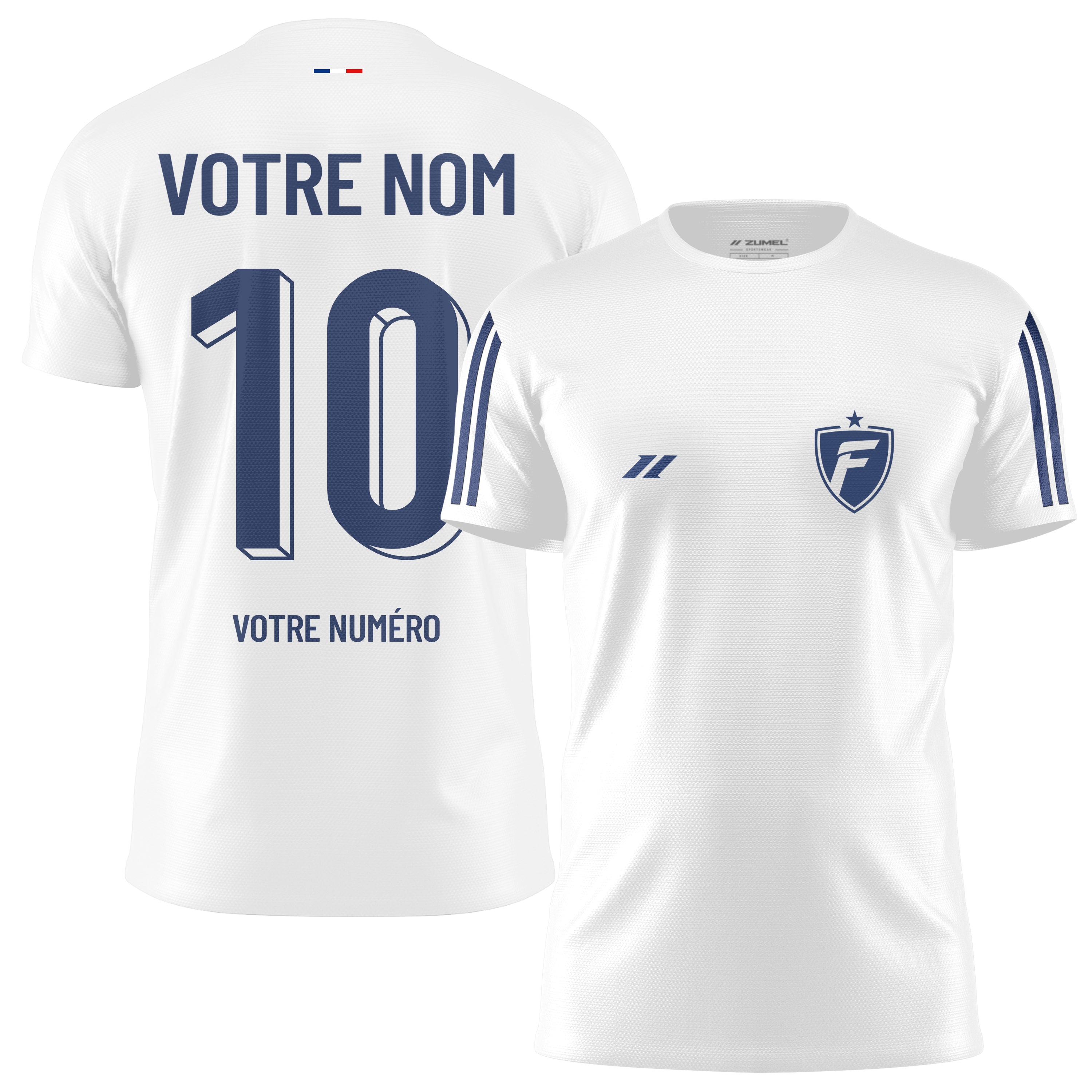Maillot de football homme personnalisé blanc
