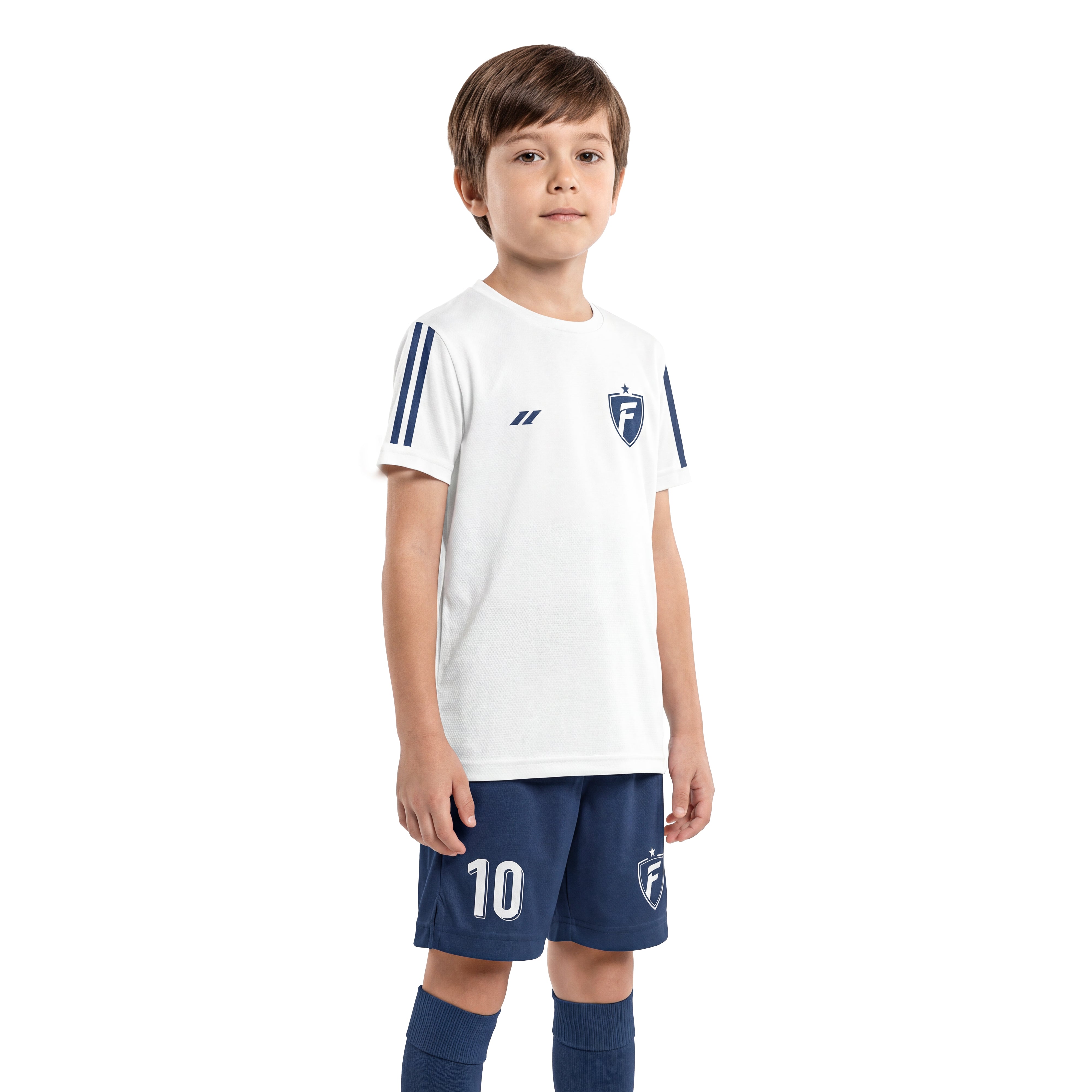 Maillot de football enfant personnalisé blanc