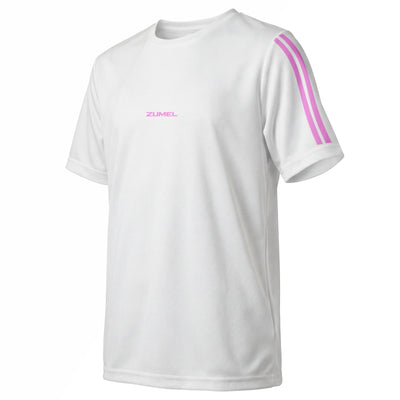Maillot de sport fille blanc avec détails roses