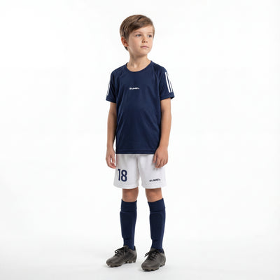 Maillot de football enfant bleu marine personnalisé avec prénom et numéro