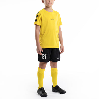 Tenue de football enfant jaune avec prénom et numéro