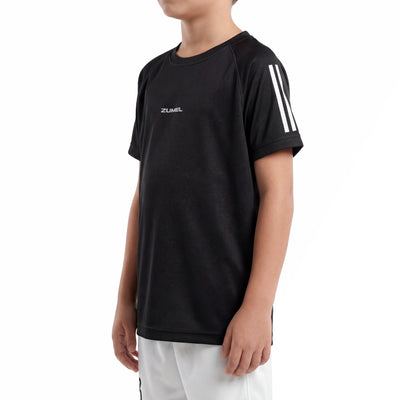 T-shirt de sport enfant noir léger en polyester