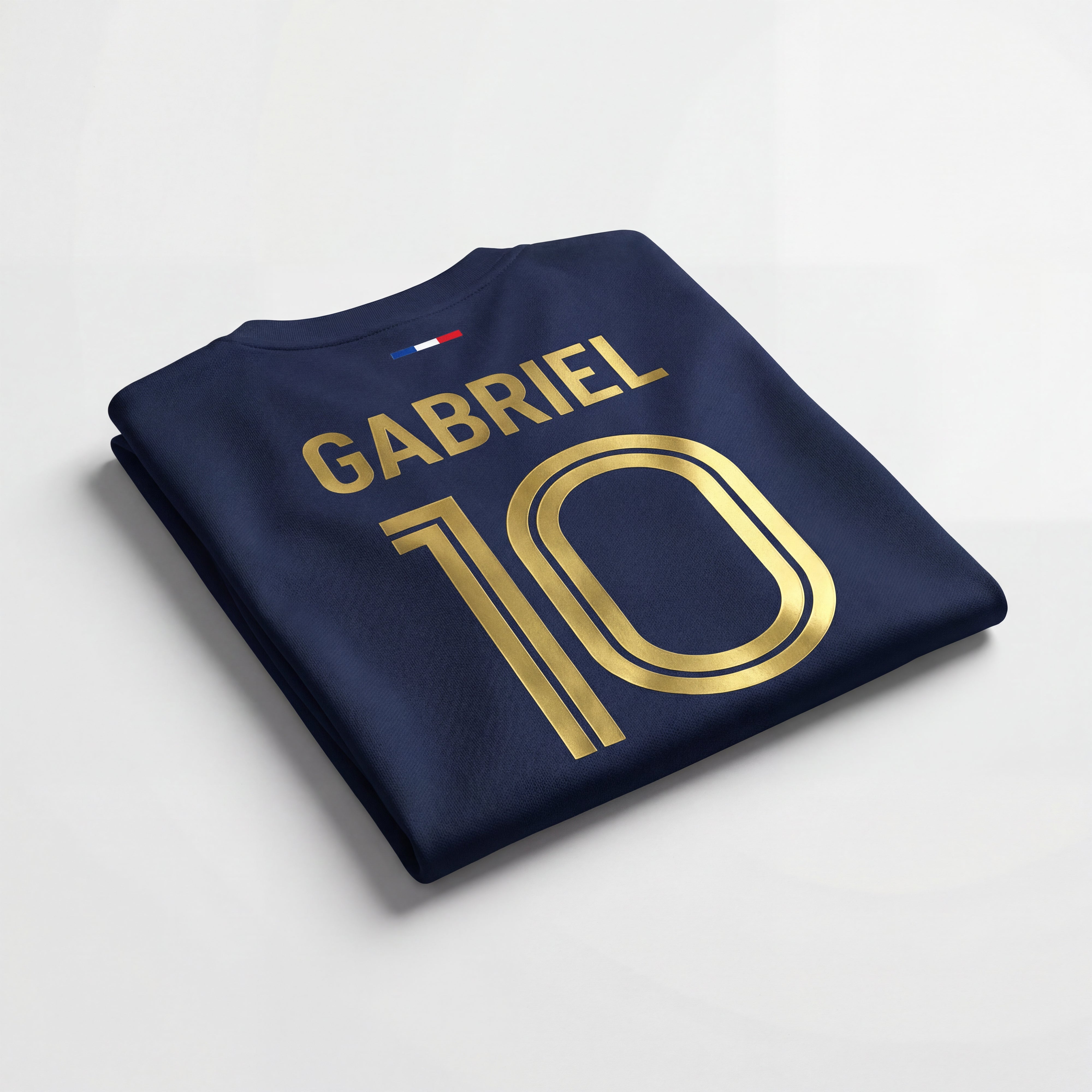 Maillot de football enfant personnalisé bleu marine