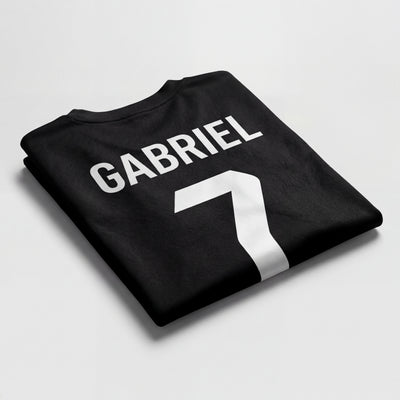 Maillot de football noir personnalisé avec prénom et numéro