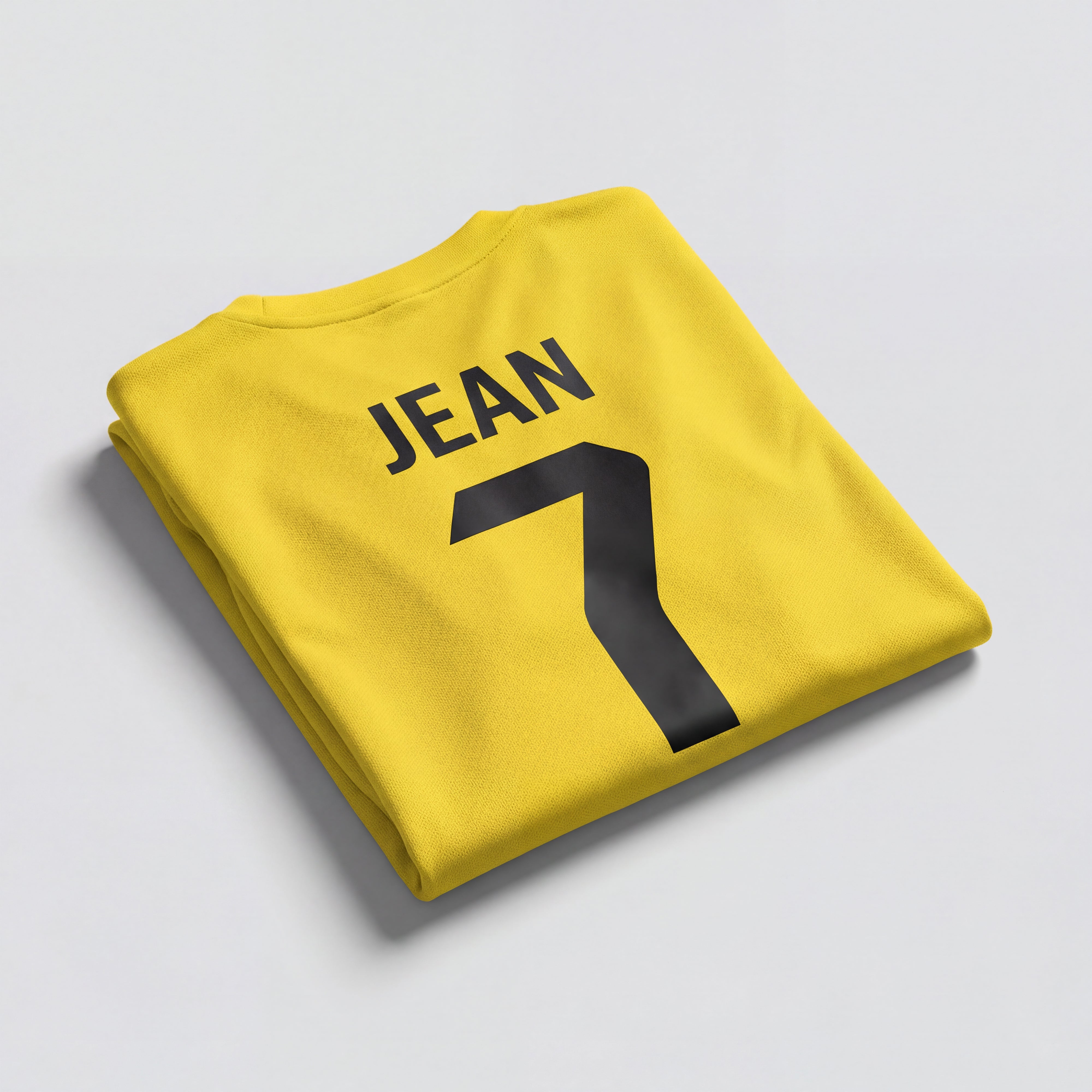 Maillot de football enfant jaune personnalisé avec prénom et numéro