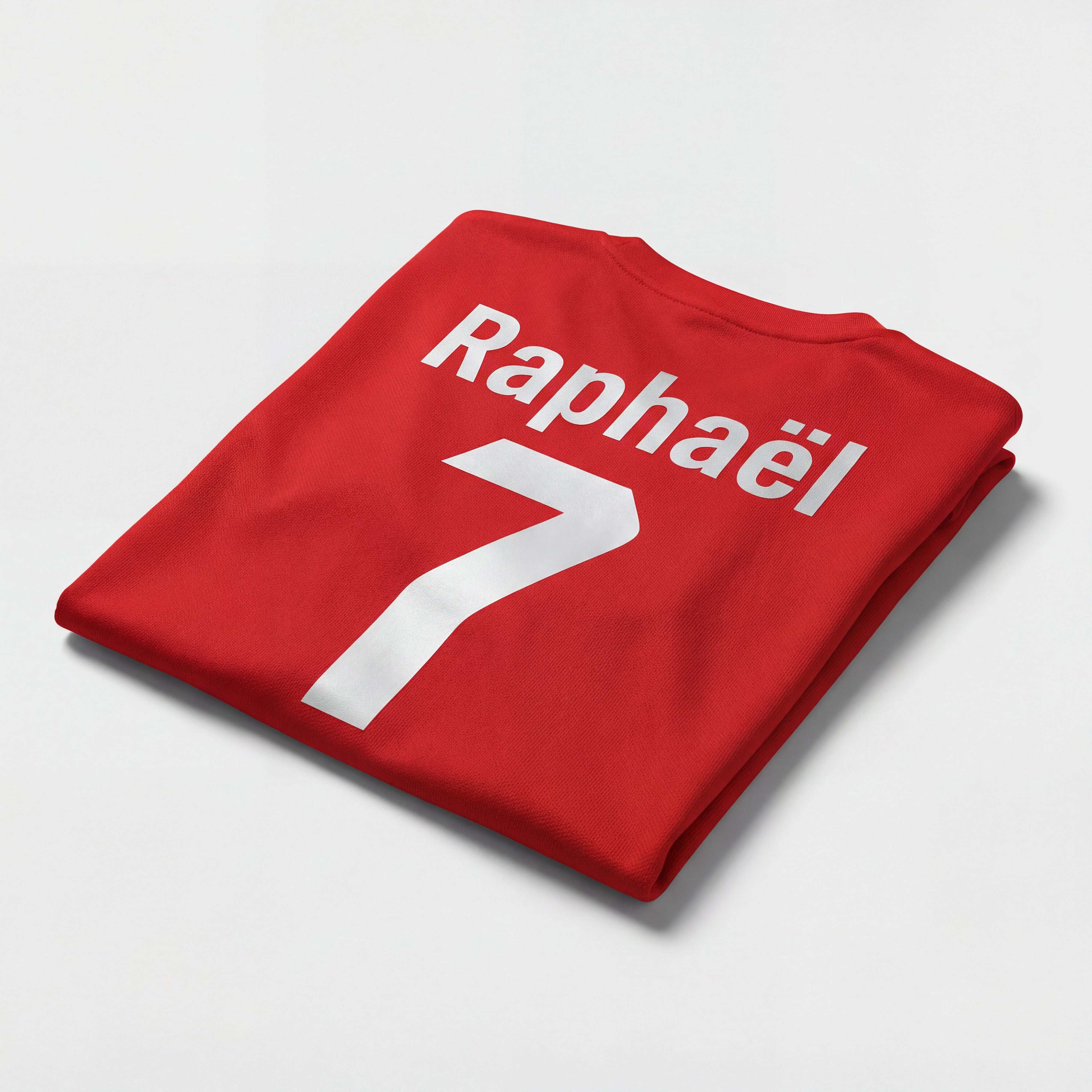 Tenue de football enfant rouge avec prénom et numéro