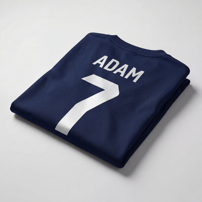 Tenue de football enfant bleu marine personnalisée avec prénom et numéro