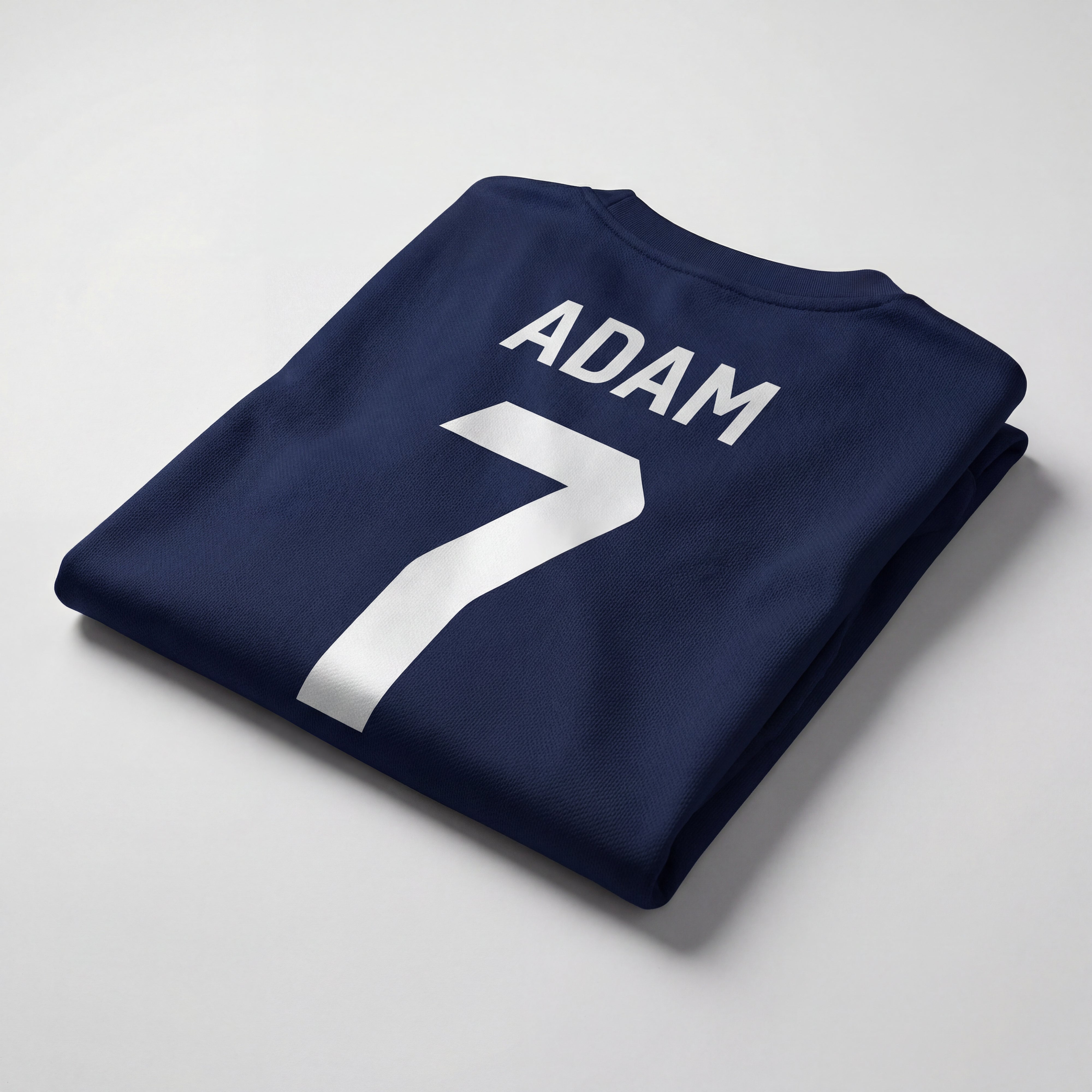 Maillot de football enfant bleu marine personnalisé avec prénom et numéro