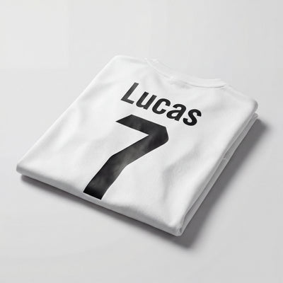 Tenue de football enfant blanche avec prénom et numéro