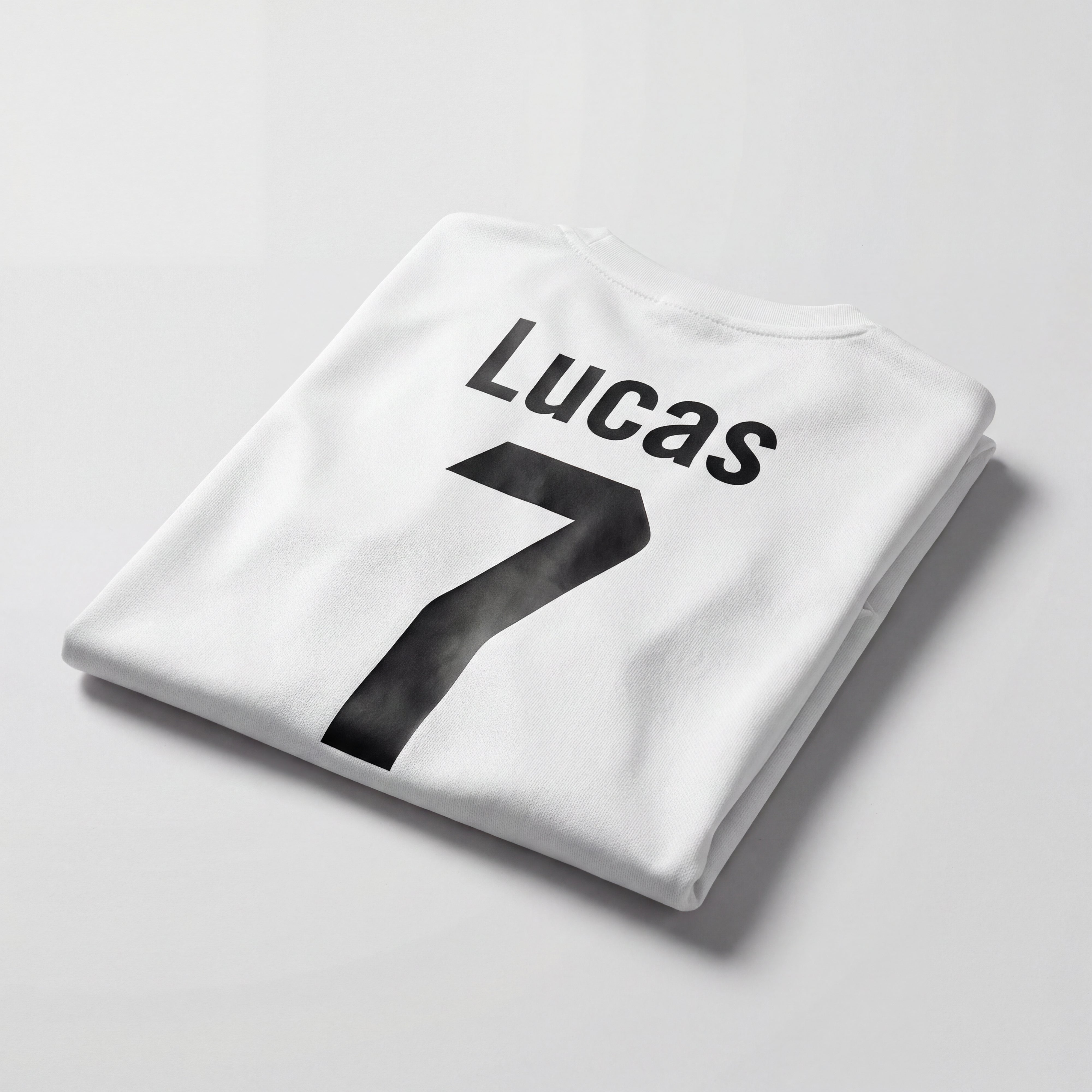 Maillot de football enfant blanc personnalisé – prénom et numéro