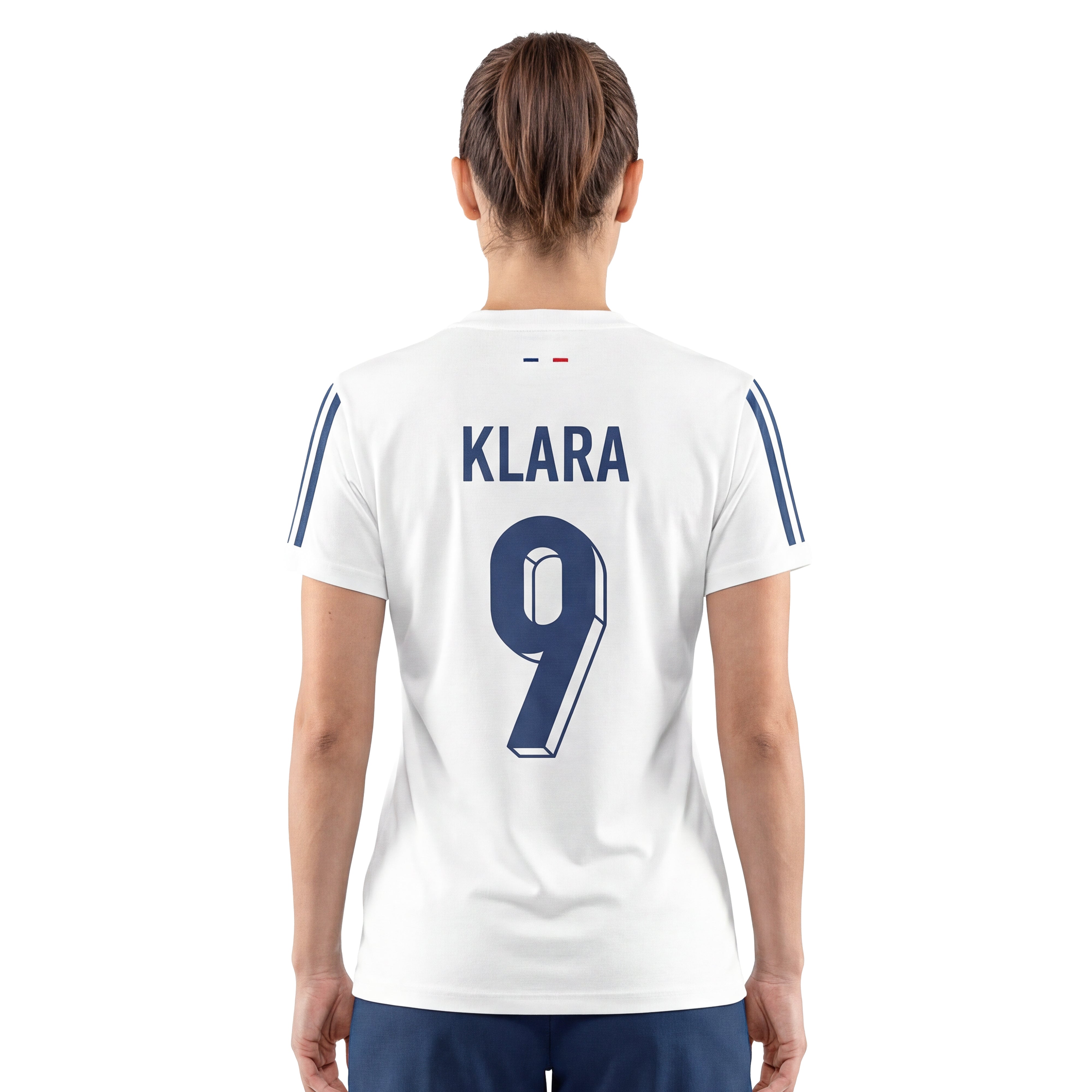 Maillot de football femme personnalisé avec prénom et numéro