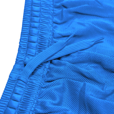 Short de football enfant bleu personnalisé avec numéro