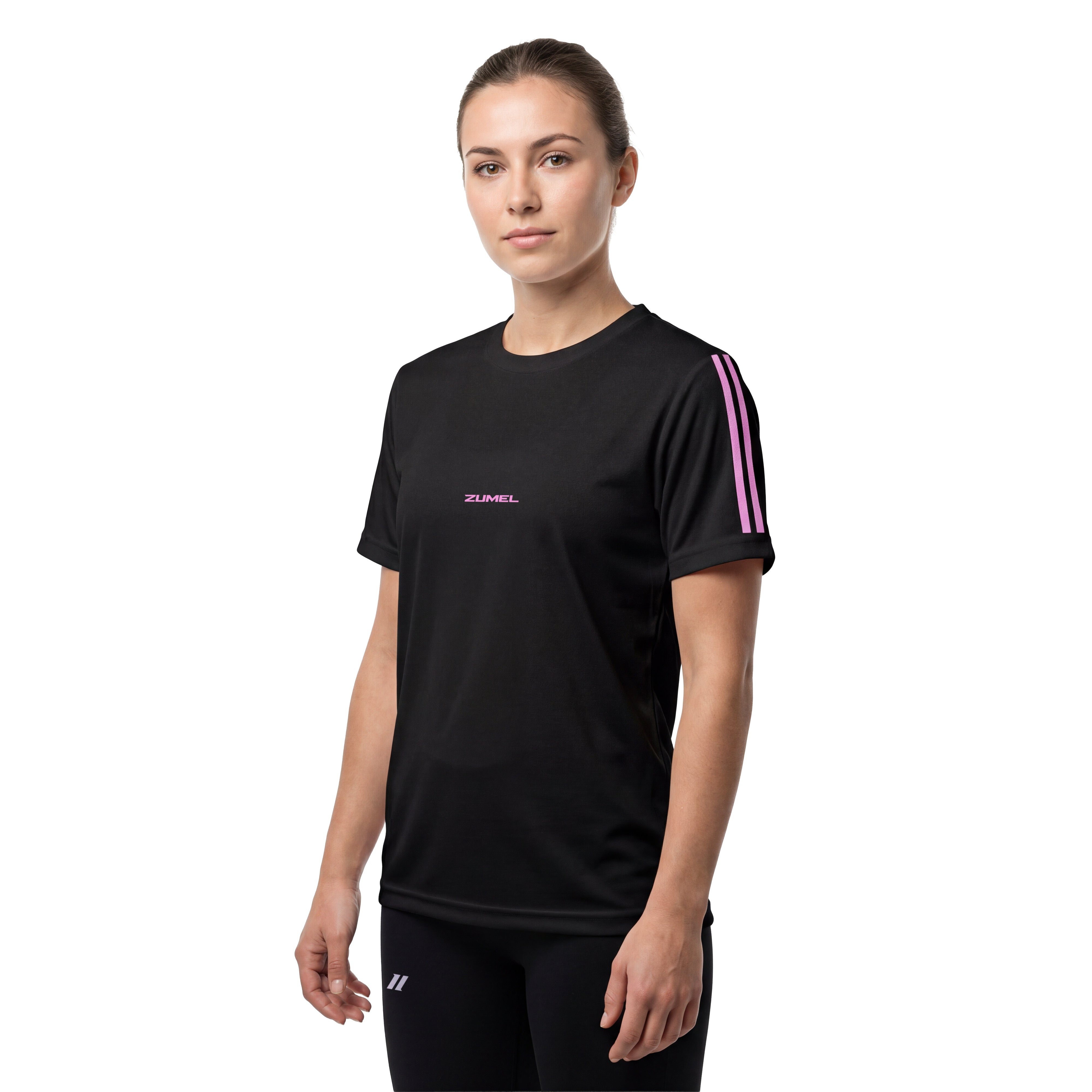 Maillot de football femme noir personnalisé avec prénom et numéro rose