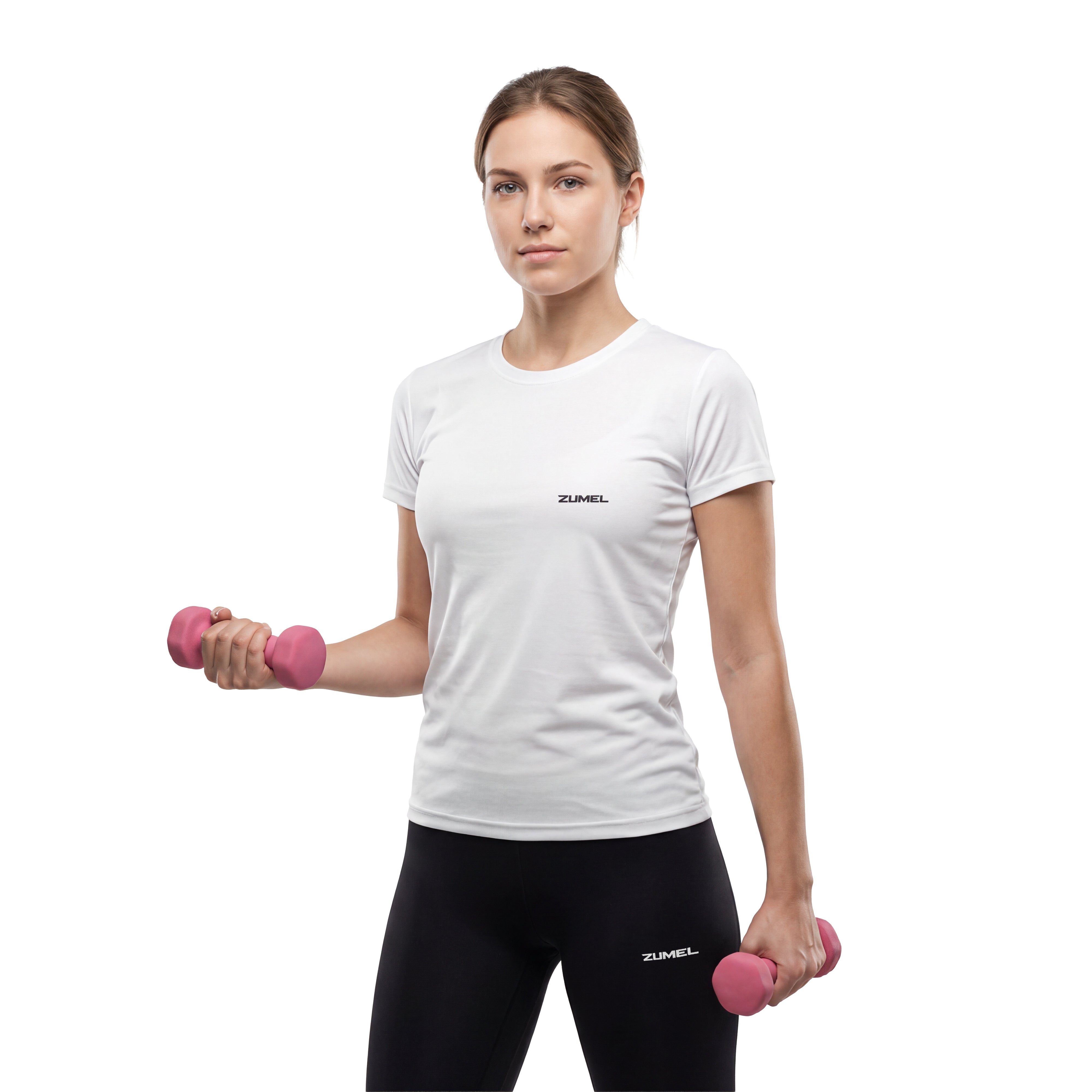 T-shirt de sport femme blanc en polyester