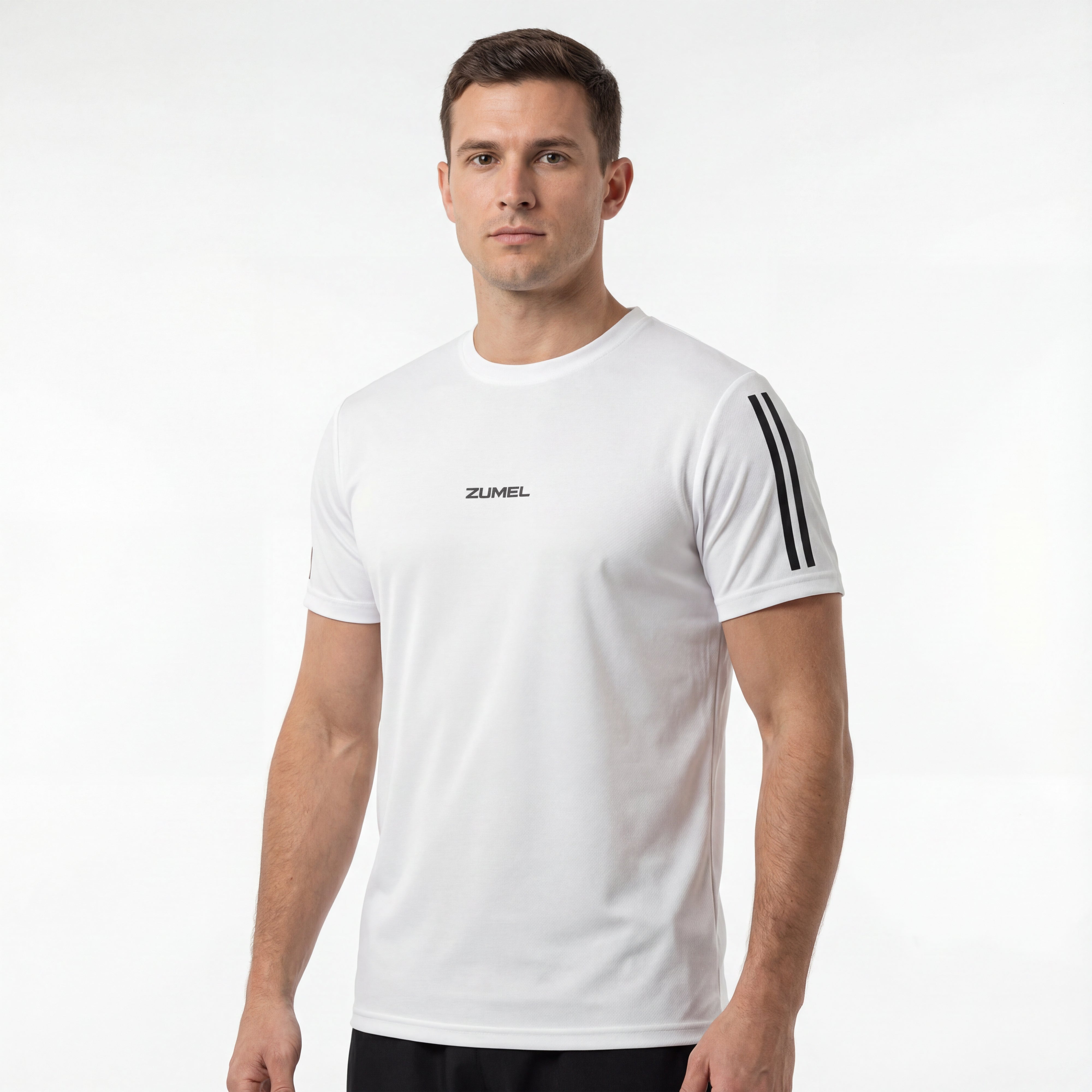 T-shirt de sport homme blanc en polyester