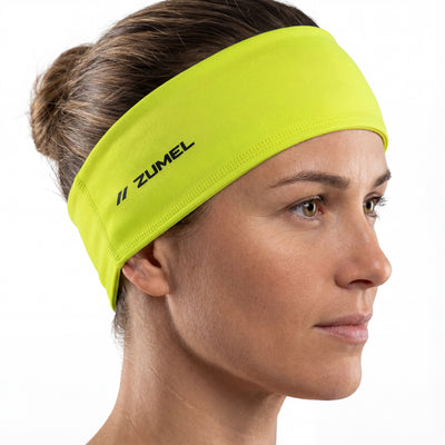 Bandeau de sport vert néon pour femme