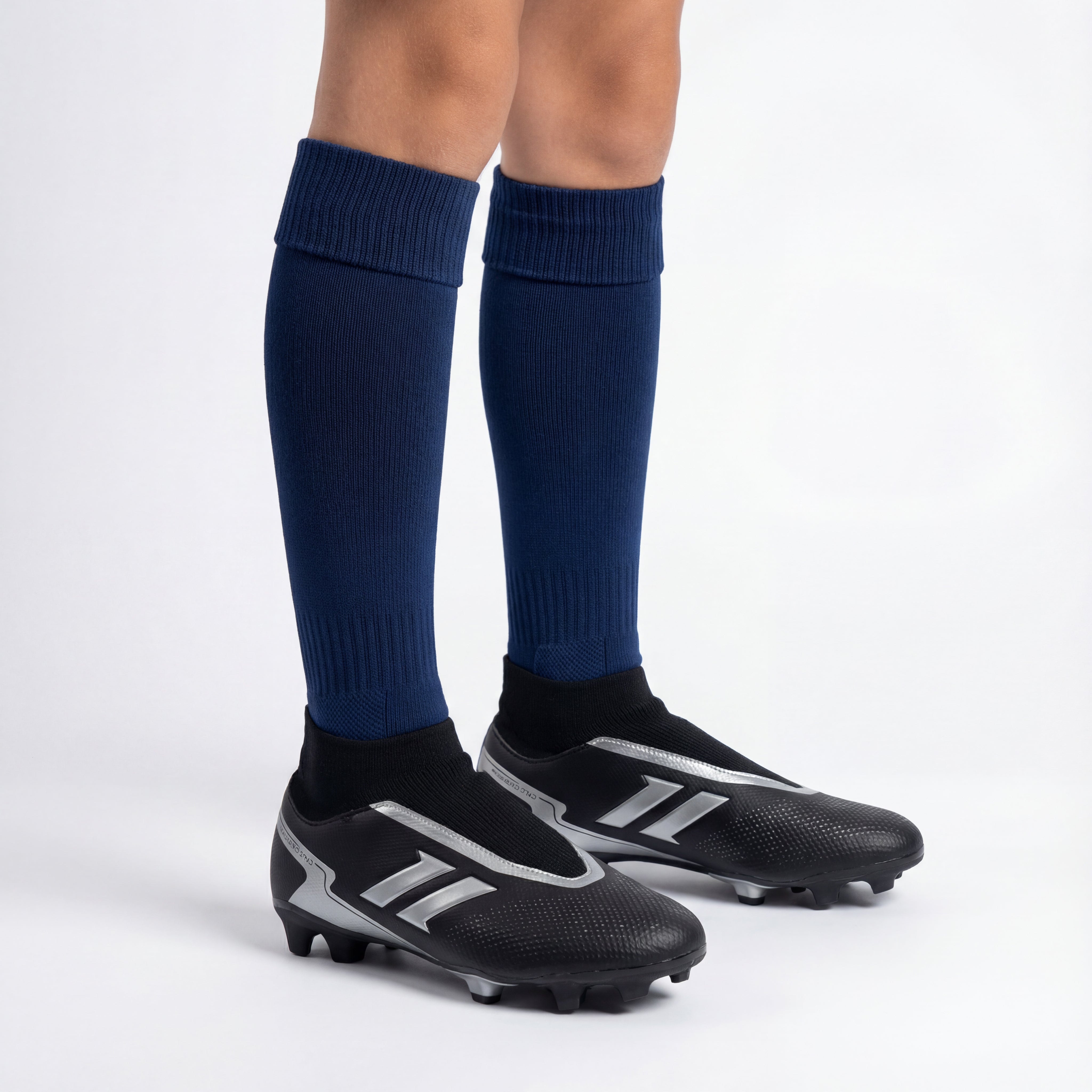 Chaussettes de football enfant bleu marine pour entraînement et match
