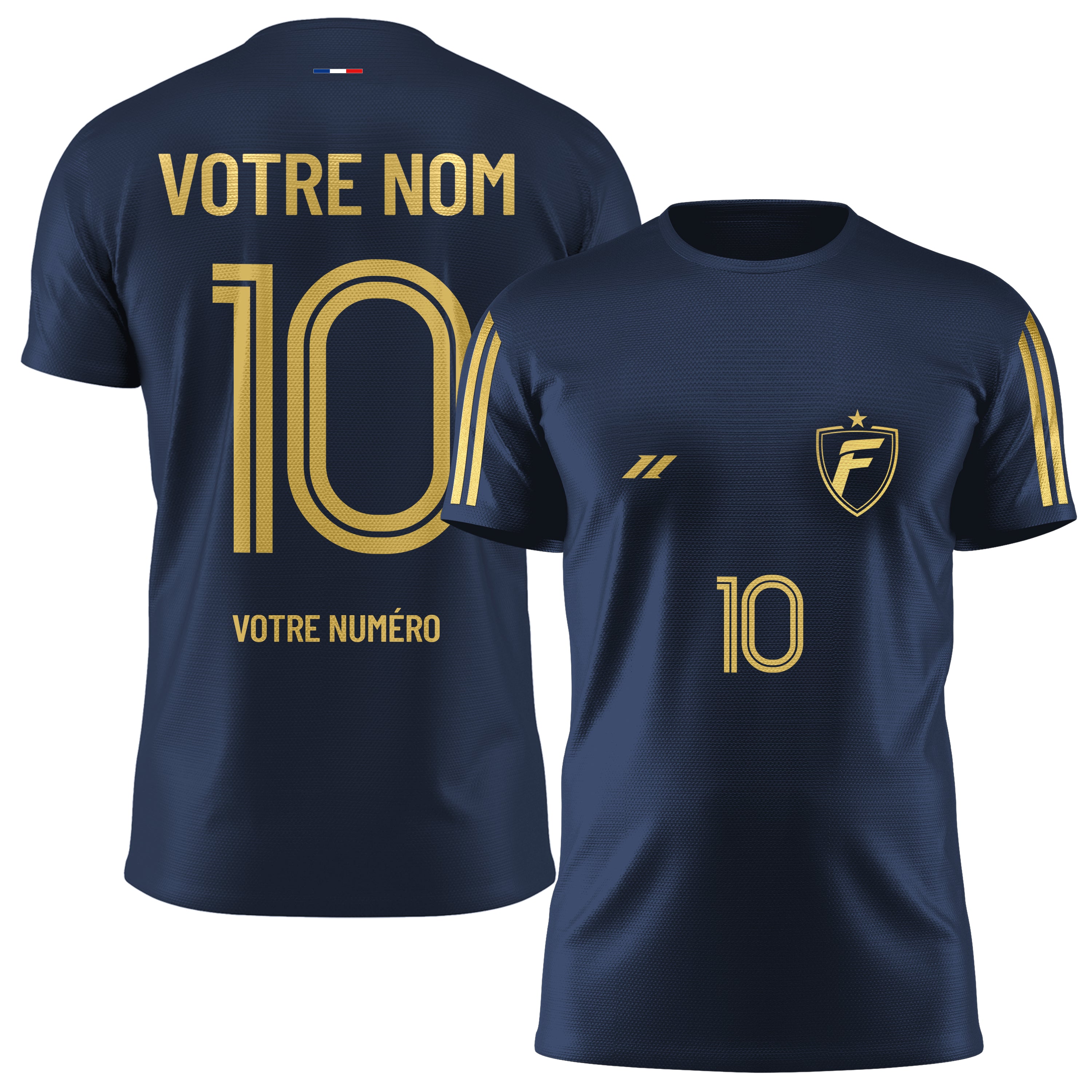 Maillot de football homme personnalisé bleu marine