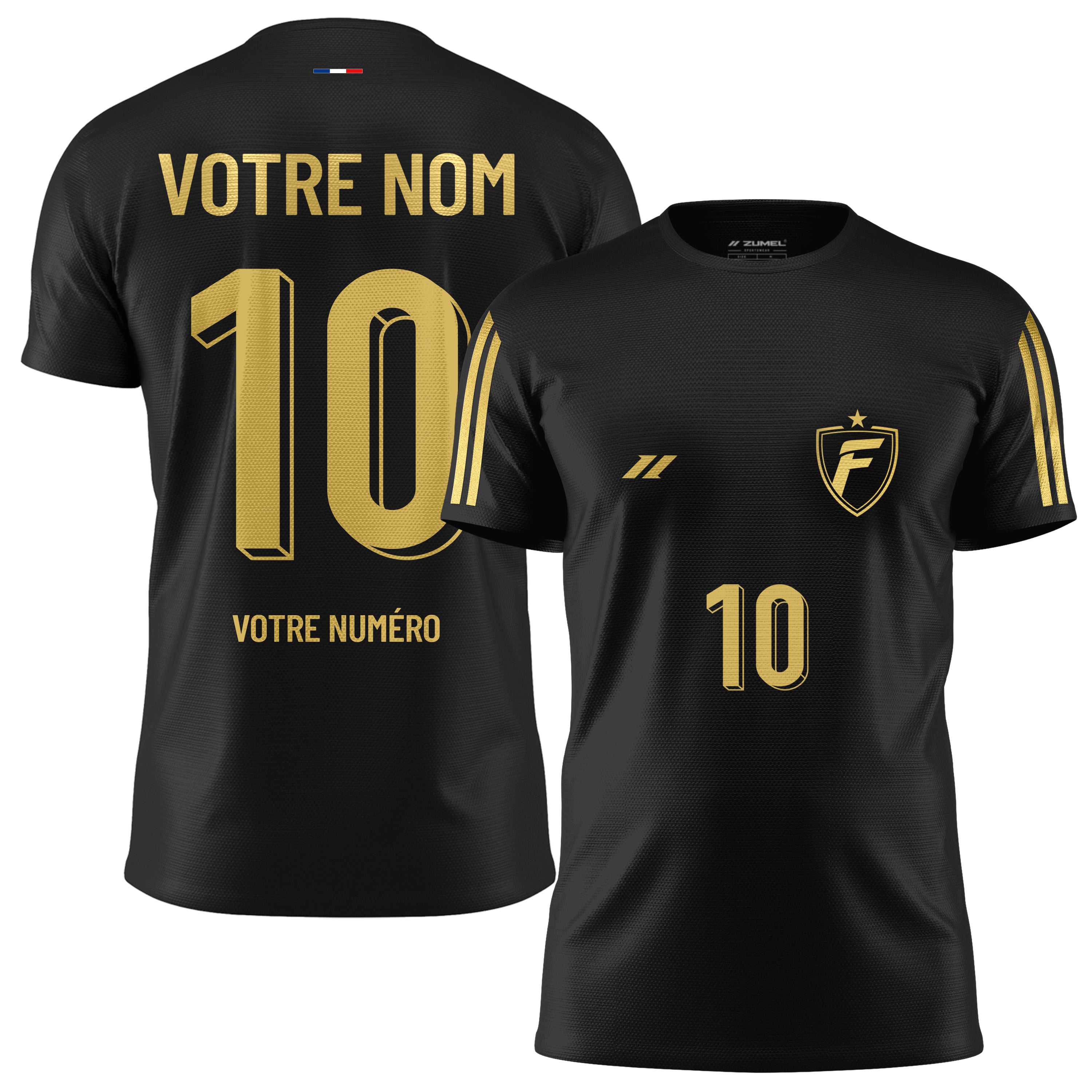 Maillot de football homme personnalisé noir