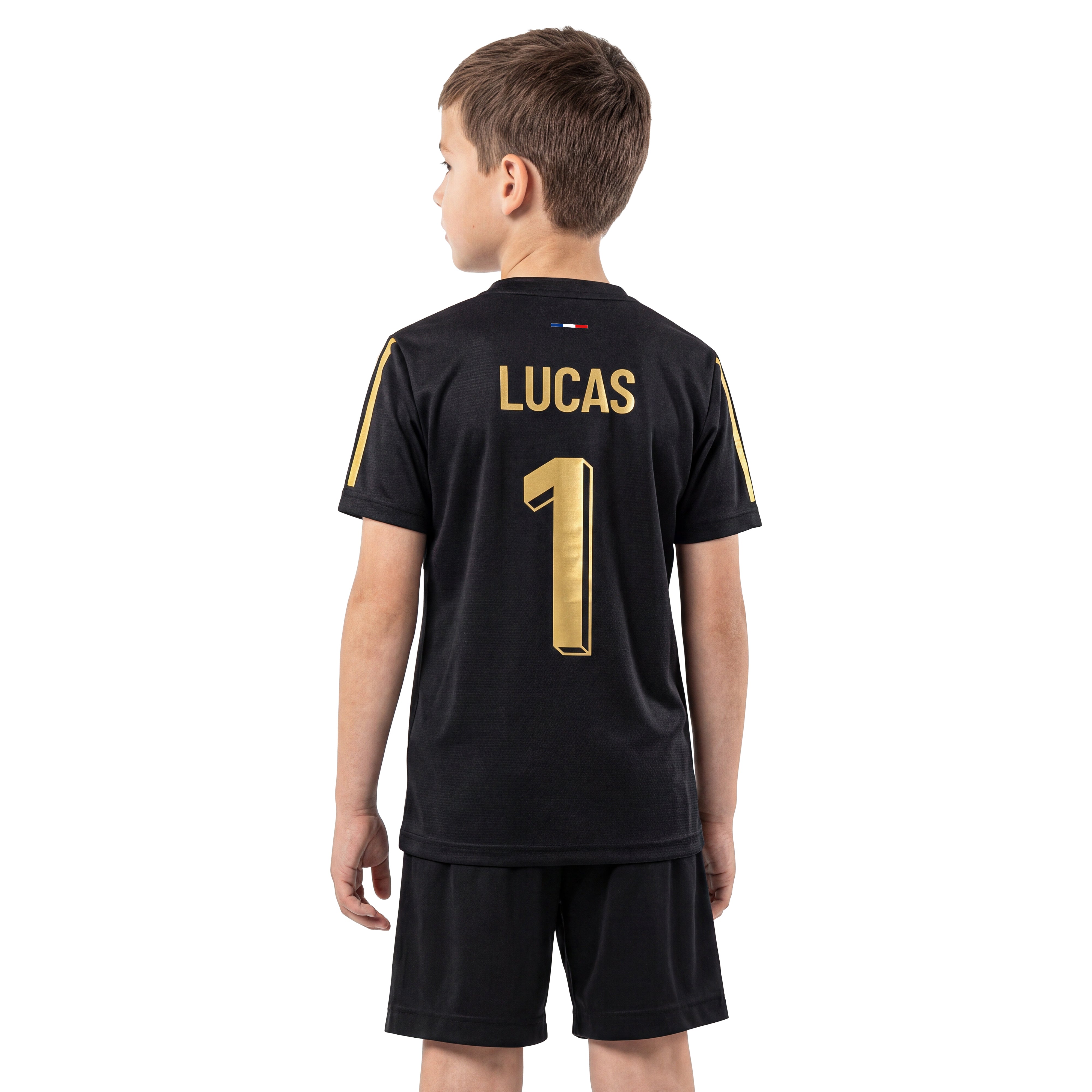 Maillot de football enfant personnalisé noir