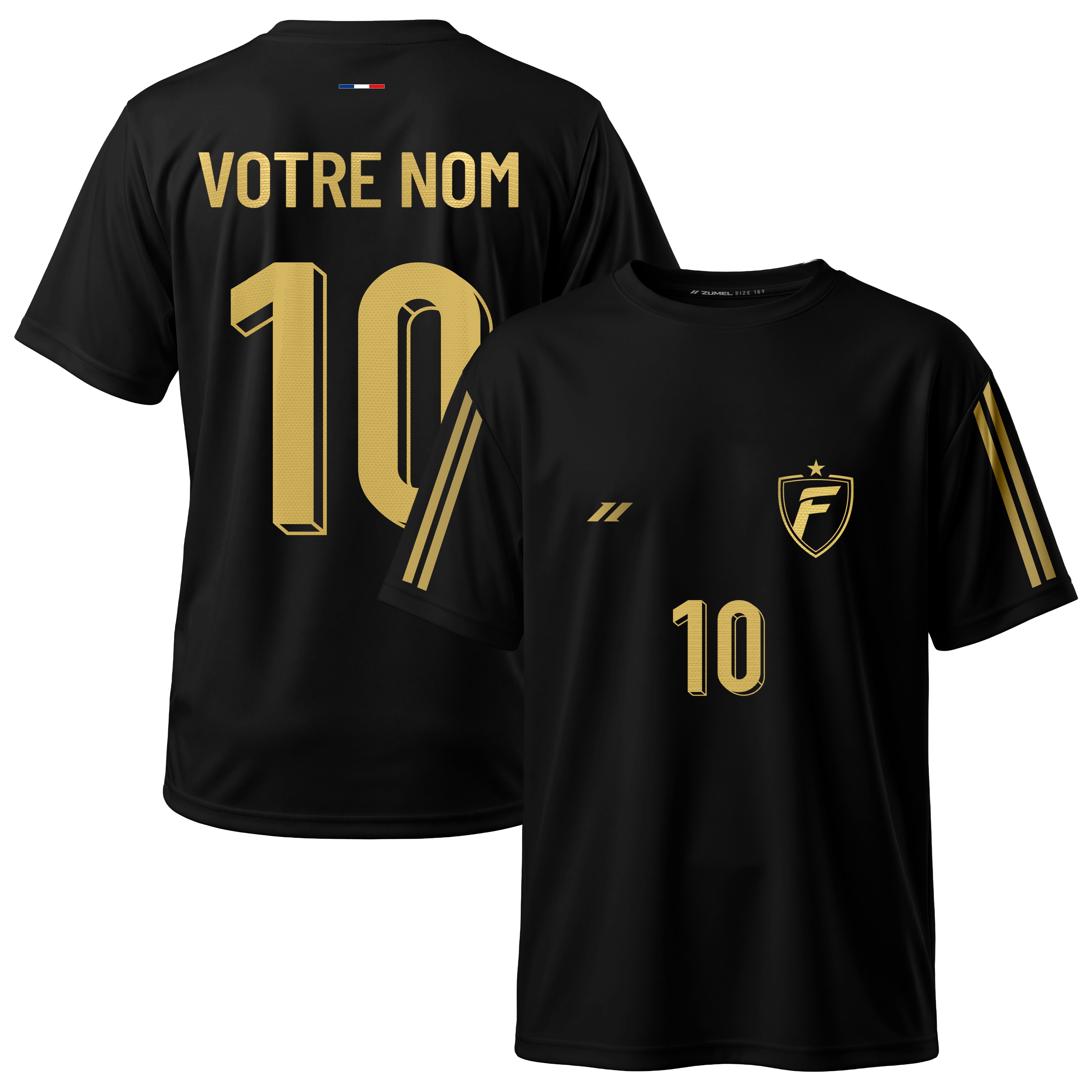 Maillot de football enfant personnalisé noir